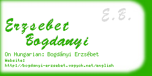 erzsebet bogdanyi business card